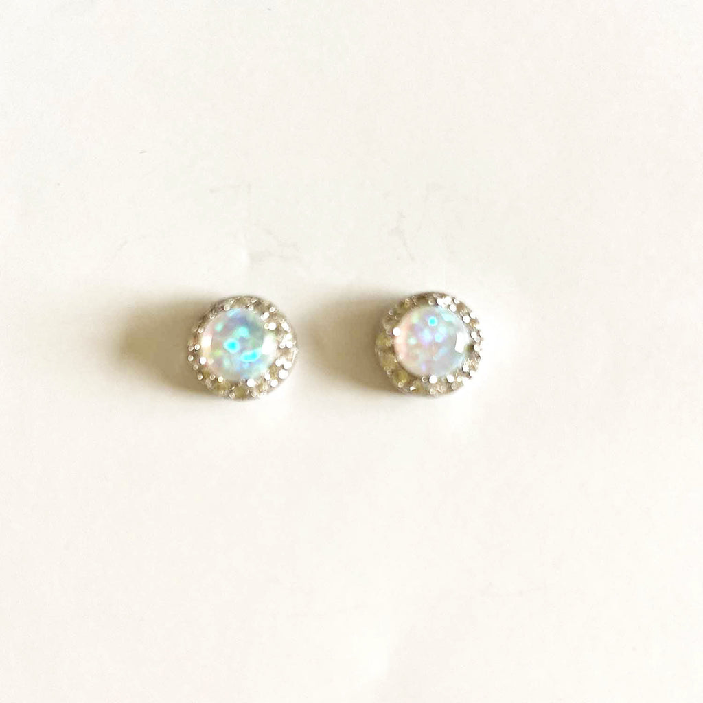 Round Opal Earrings