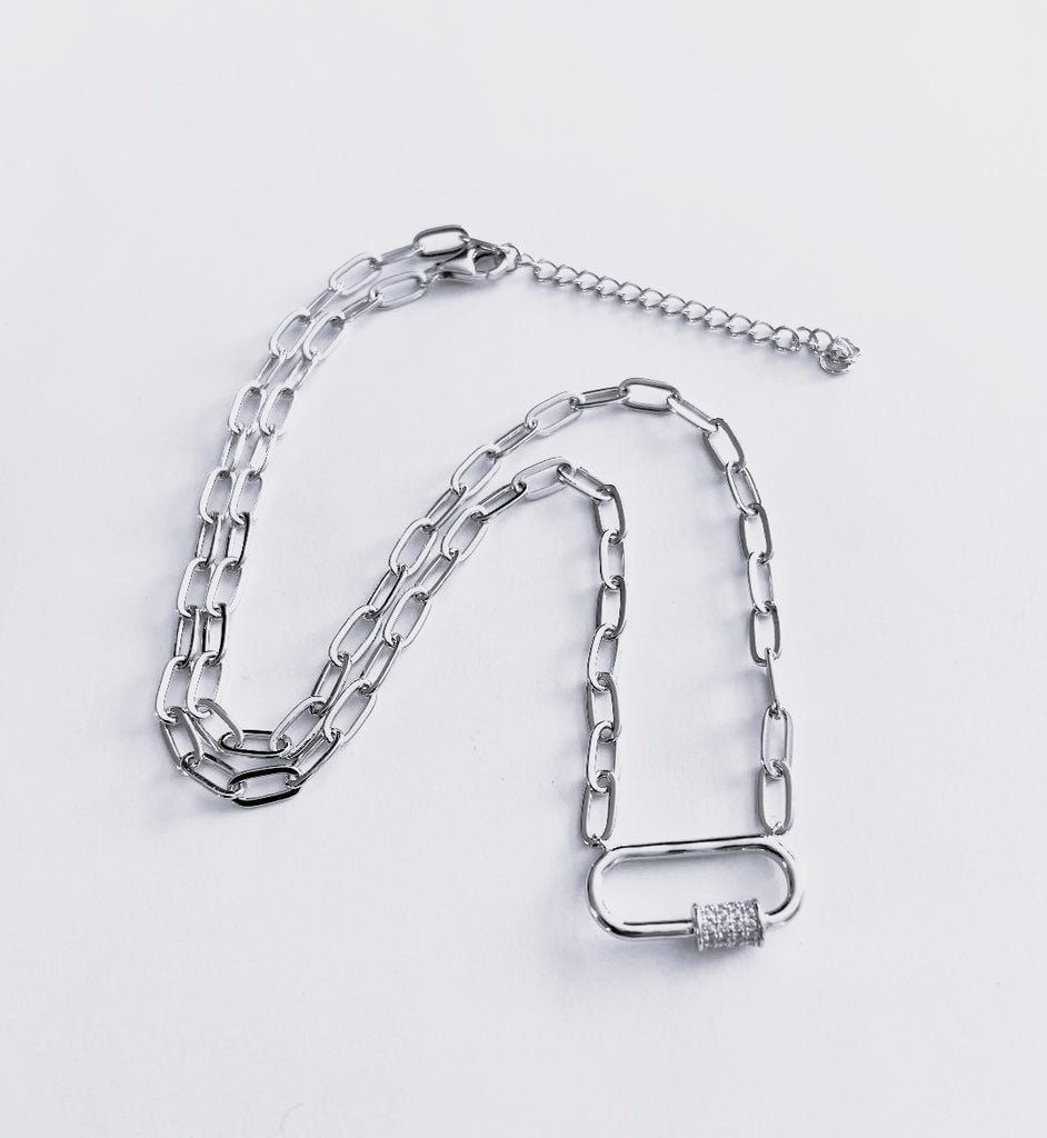 Carabiner locket necklace