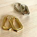 Block O Bold Geometric Hoop Earrings