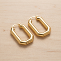Block O Bold Geometric Hoop Earrings