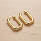 Block O Bold Geometric Hoop Earrings