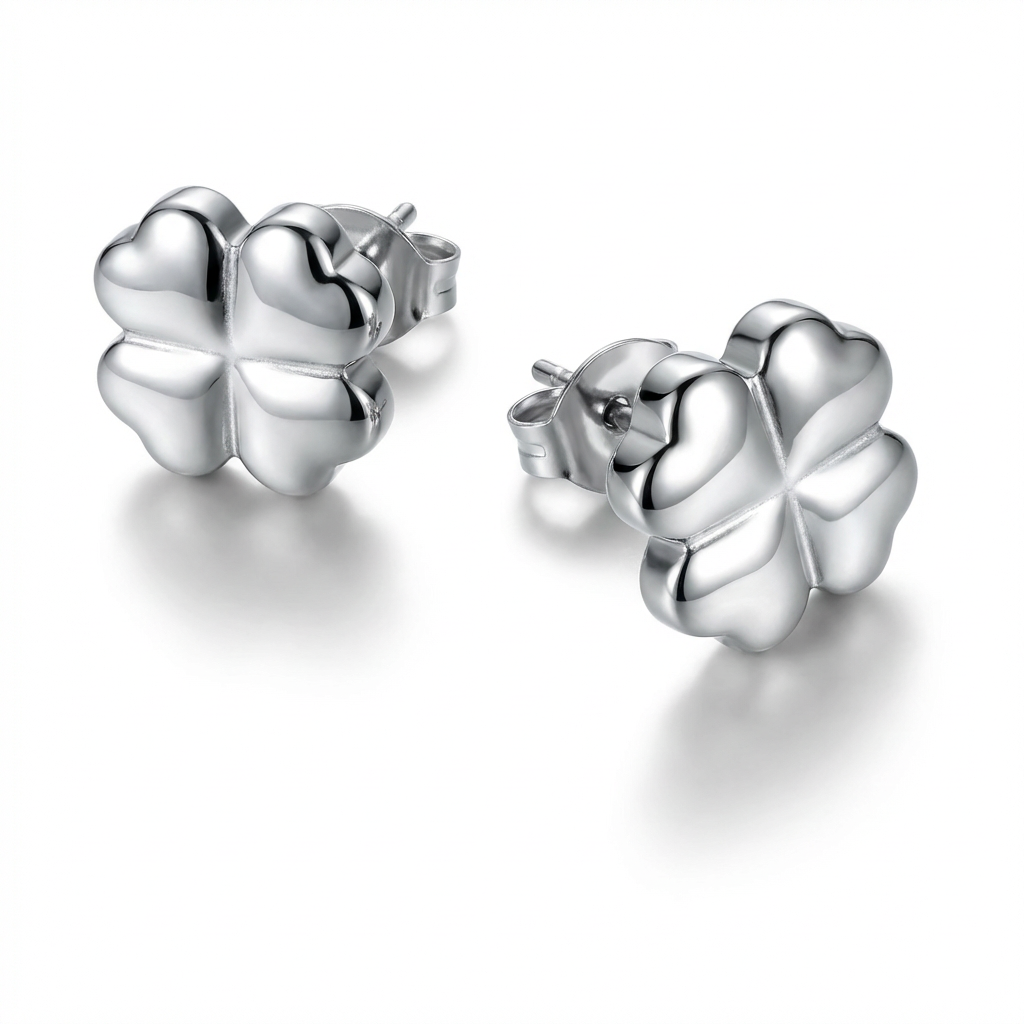 Celtic Four Leaf Clover Post Earrings