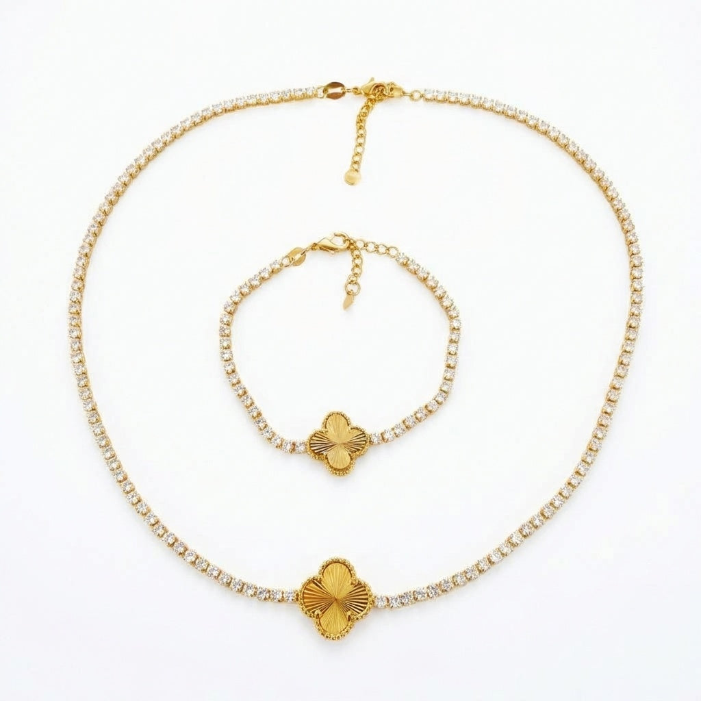 Luxe Clover Tennis Necklace
