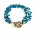 Azure Cascade Aquamarine Cluster Bracelet