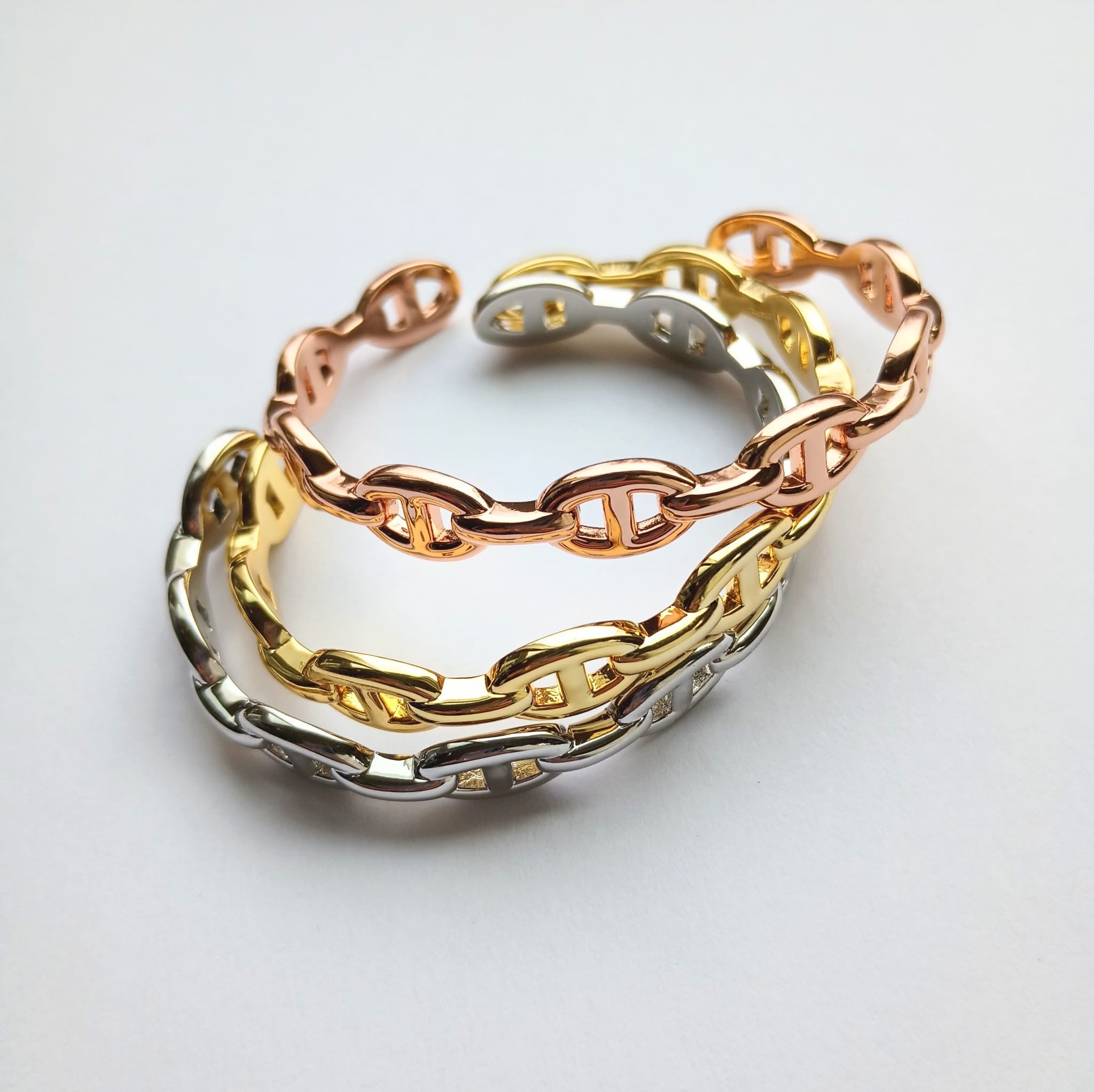 Ancora Mariner Chain Link Slip-On Cuff Bracelet A