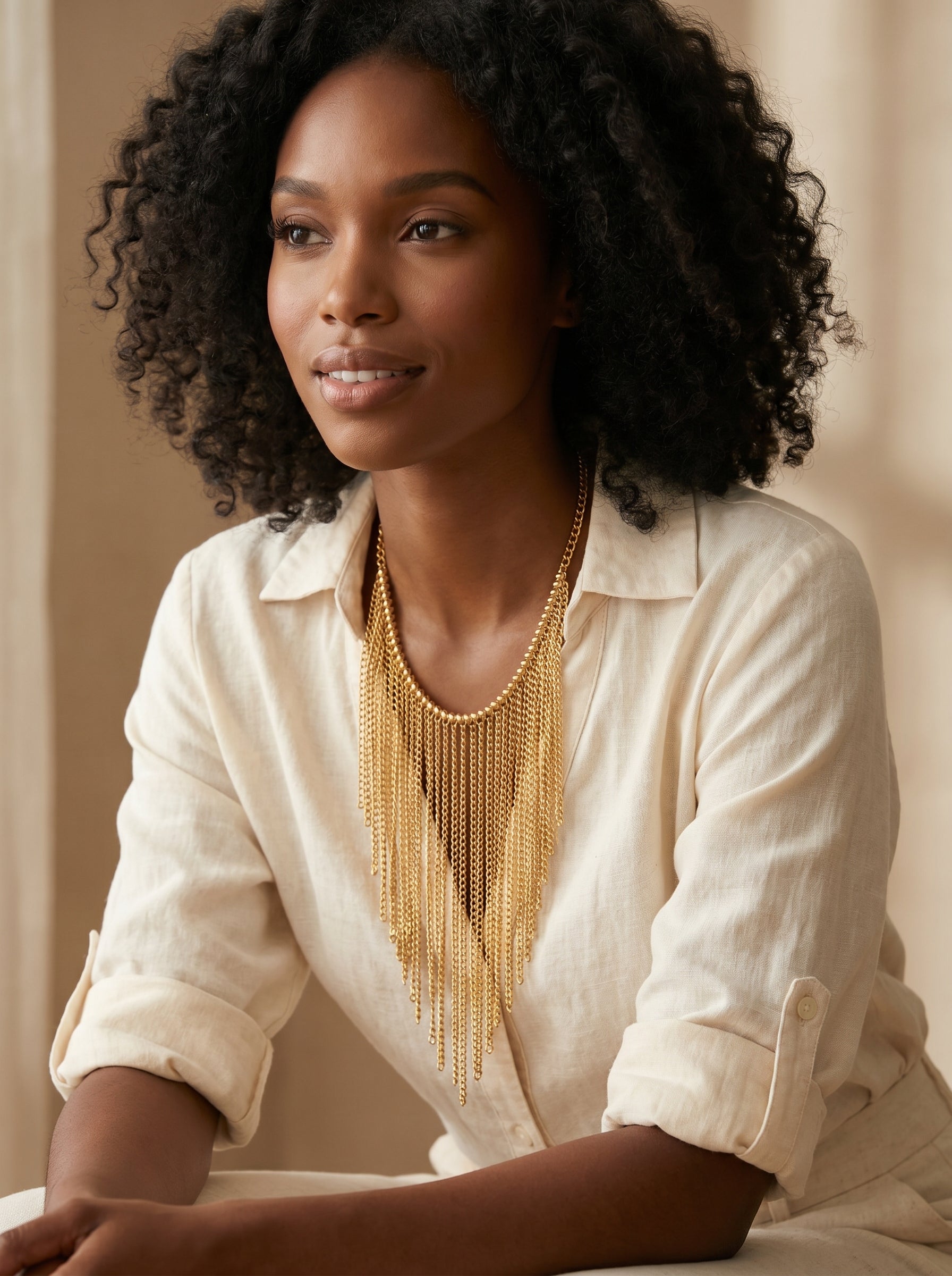 Golden Hour Fringe Necklace