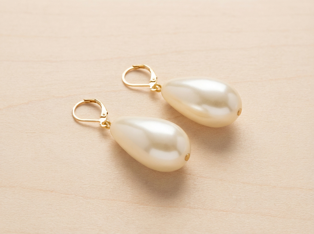 Luna Grande Teardrop Pearl Drop Earrings — 14K Gold Filled