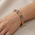 Mixed Metal Link Bracelet - Two-Tone Gold & Silver