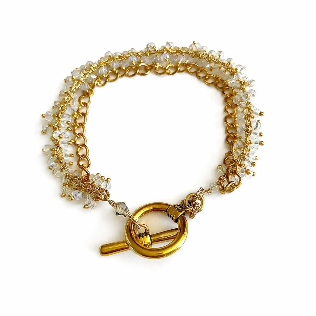 Moonstone & Gold Fill Curb Chain