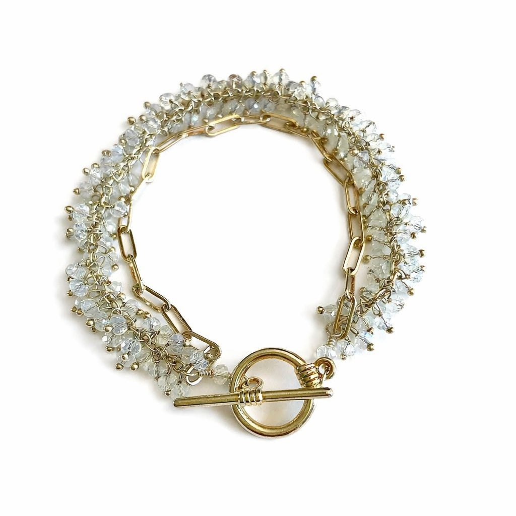 Luna Glow Moonstone Cluster Bracelet