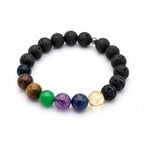 Sacred Stone Chakra Lava Bead Bracelet