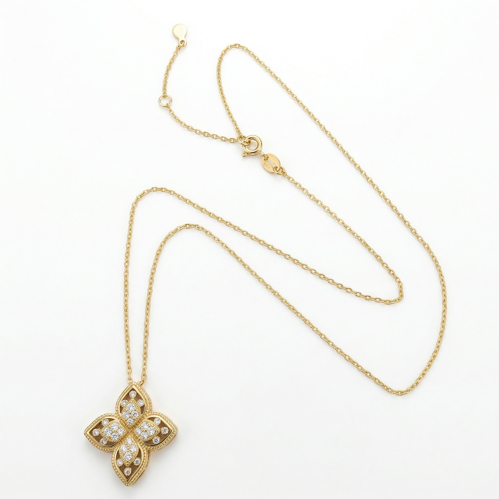 Fleur Simulated Diamond Necklace