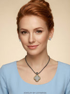 Fiore Pavé Simulated Diamond Quatrefoil Clover Pendant Necklace