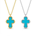 Divine Elegance Turquoise Cross Necklace