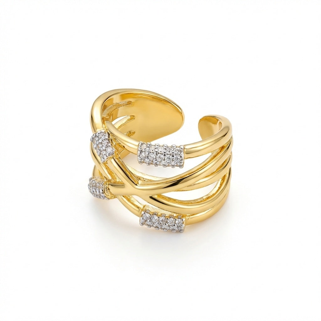 Layered Pavé Wrap Ring