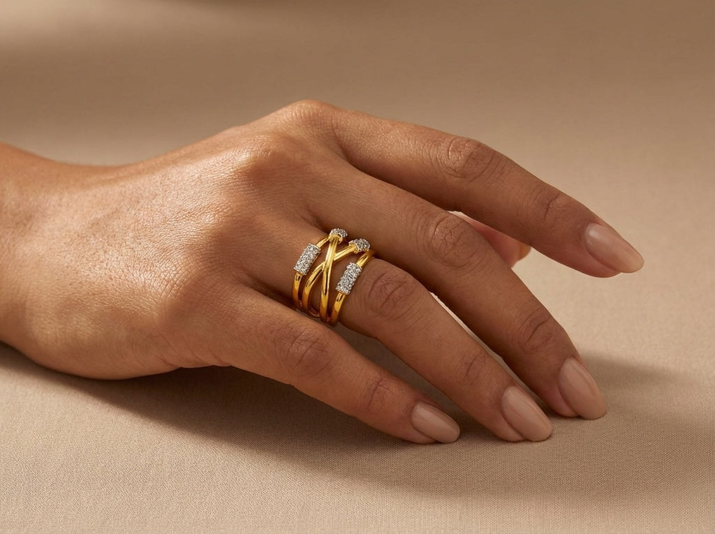 Layered Pavé Wrap Ring