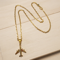 Jet Set Gold Filled Airplane Necklace