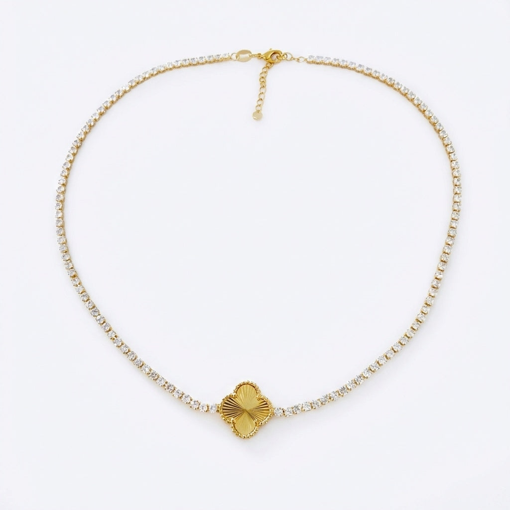 Luxe Clover Tennis Necklace