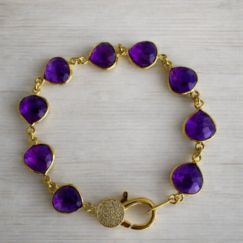 The "Queen Bee" Amethyst Station Bracelet