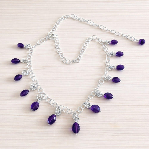 Amethyst Rain Sterling Silver Necklace