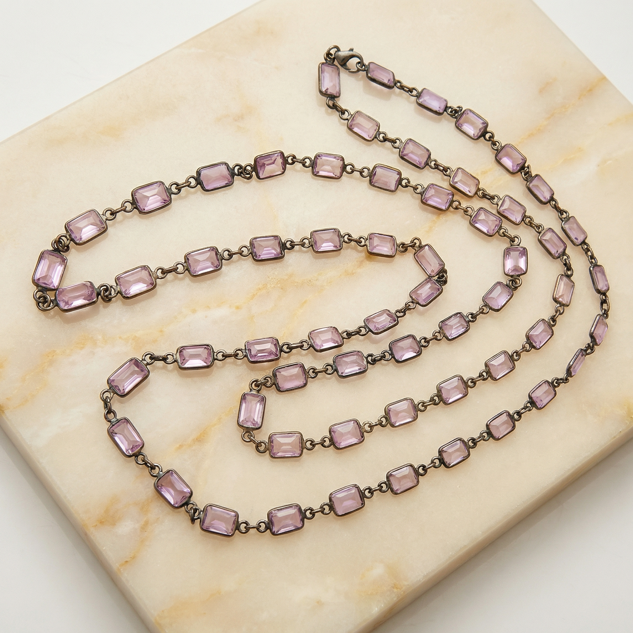 Violet Mist Faceted Amethyst Station Necklace