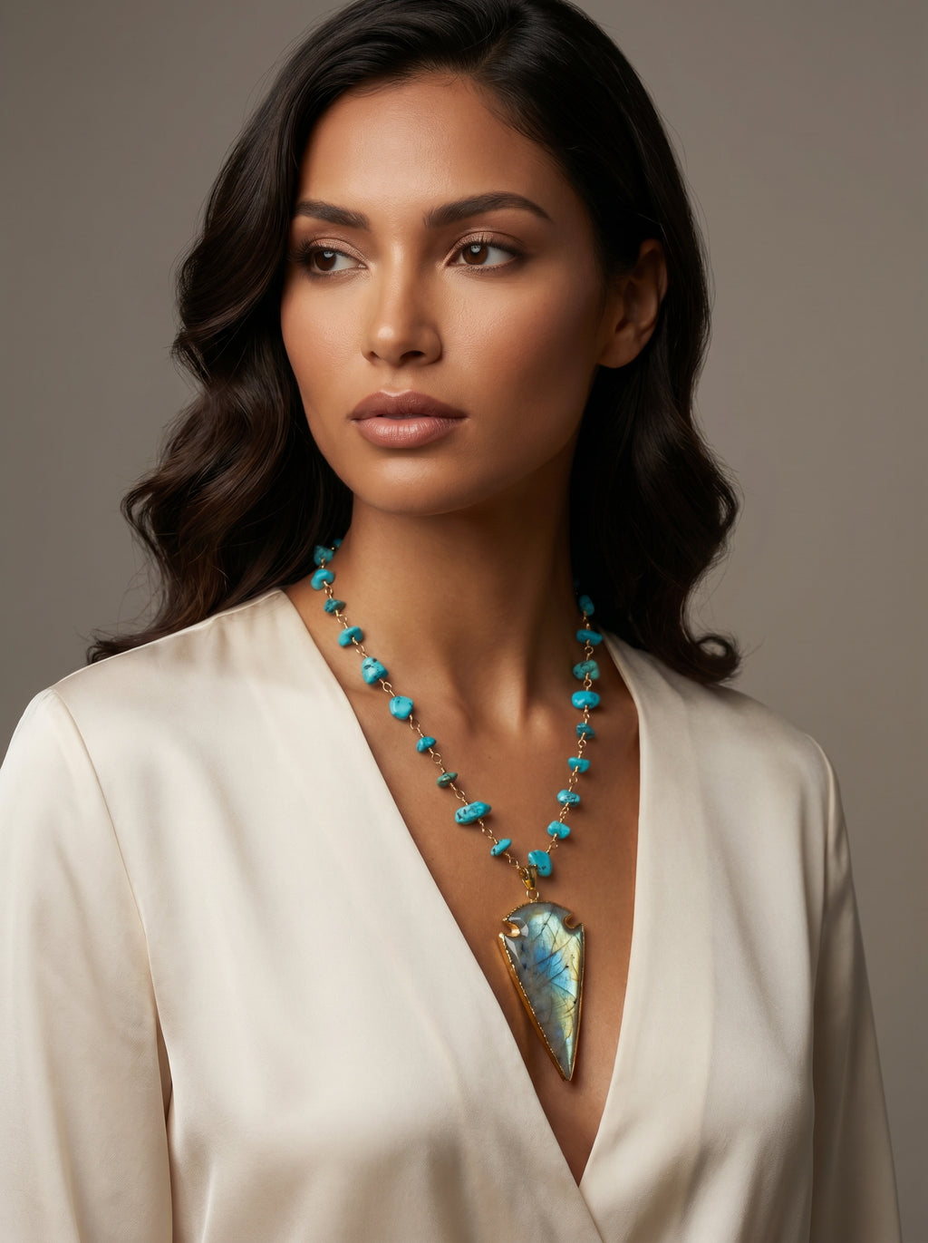 Azzurra Arrow Labradorite Necklace