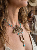 Azure Fortune Horseshoe Necklace
