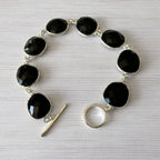 Midnight Facets Black Onyx Station Bracelet