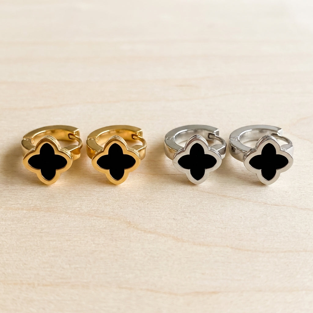 Clover Huggie Hoop Earrings