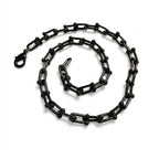 Noir Élan Adjustable Rhodium Link Necklace