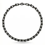 Noir Élan Adjustable Rhodium Link Necklace