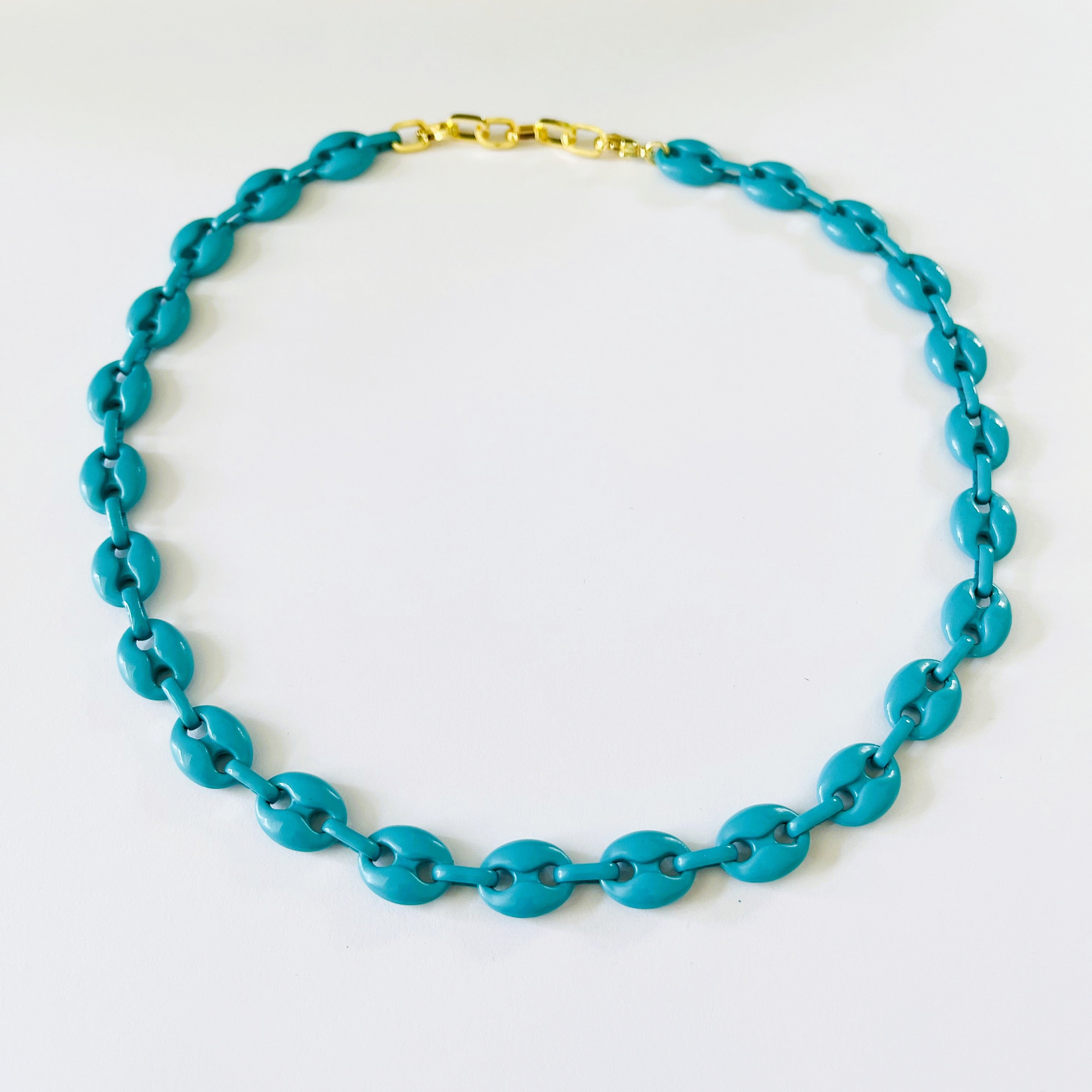 Marina Enamel Puffed Mariner Chain Necklace