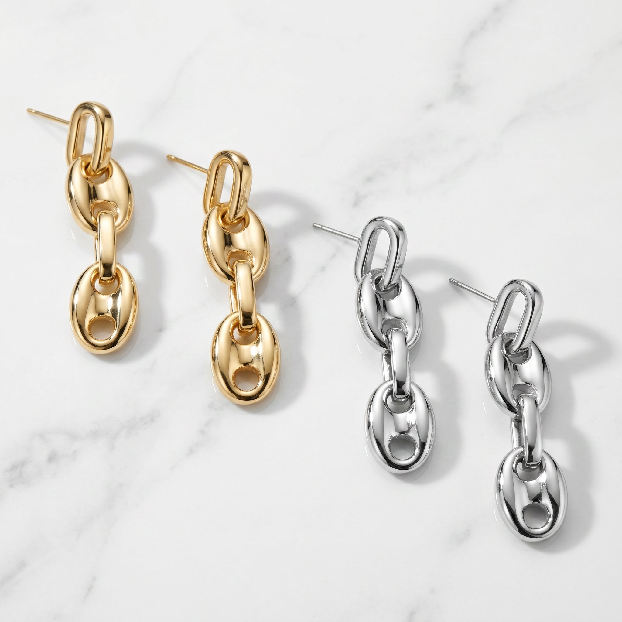 Café Link Drop Earrings