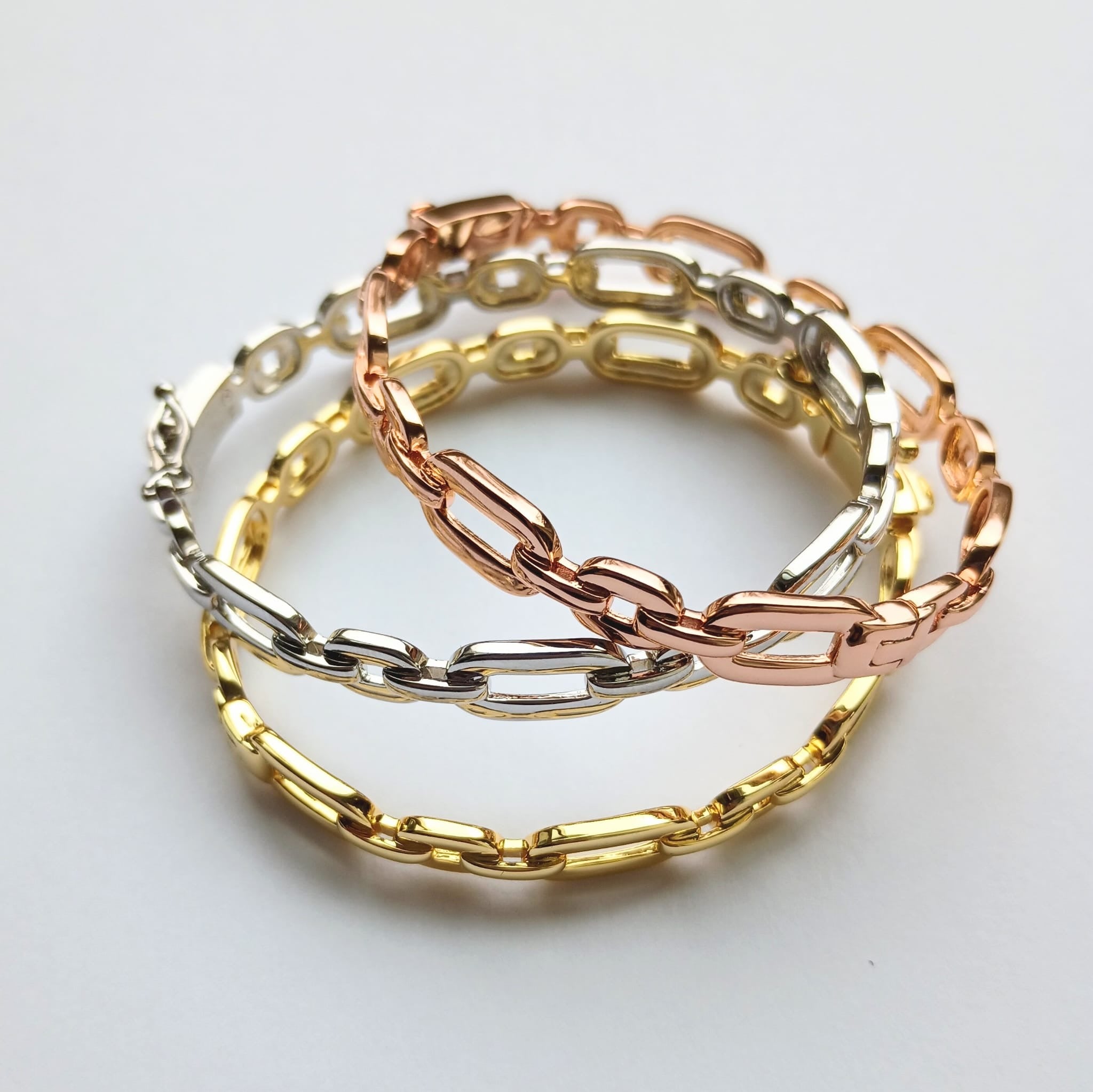 Fibbia Buckle Link Hinged Bangle Bracelet