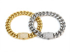 Luxe Cuban Link Bracelet with Simulated Diamond Clasp