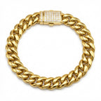Luxe Cuban Link Bracelet with Simulated Diamond Clasp