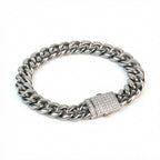Luxe Cuban Link Bracelet with Simulated Diamond Clasp