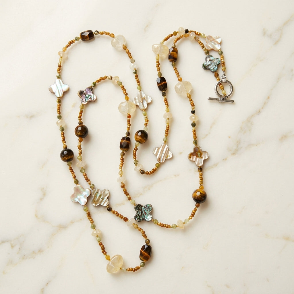 Golden Horizon Wrap Necklace