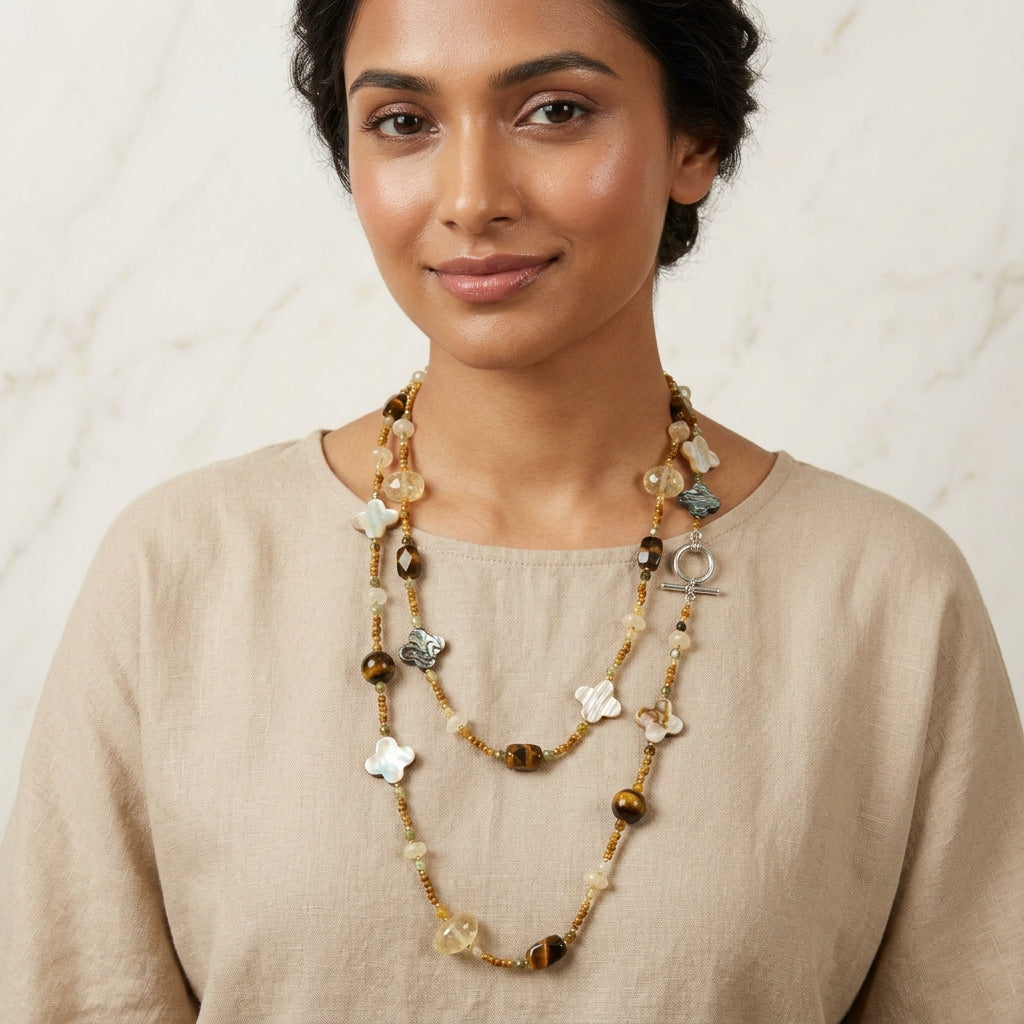 Golden Horizon Wrap Necklace