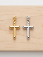 Gloria Puffed Tubular Cross Pendant