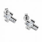 Divine Sparkle Cross Earrings