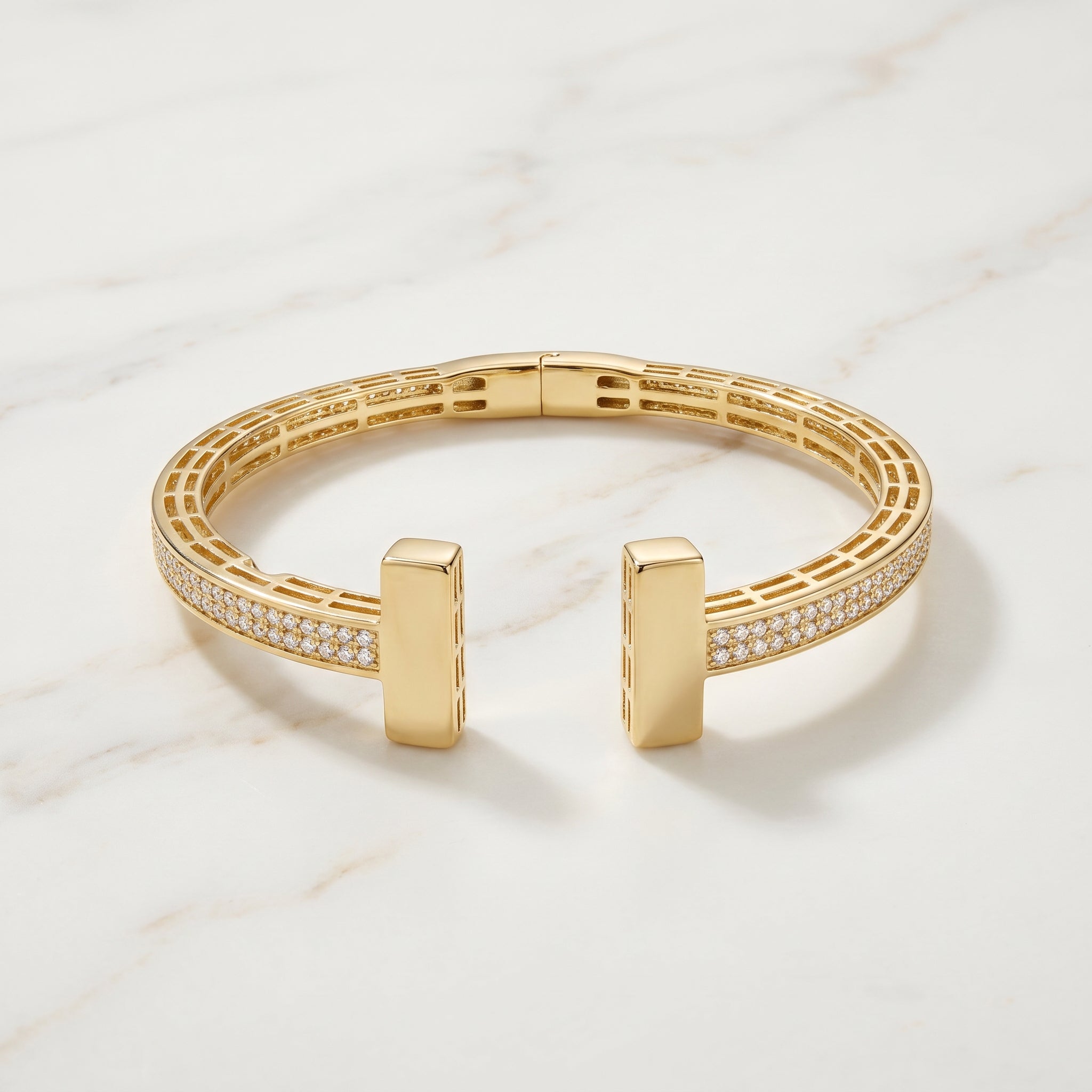 Golden Pavé Cuff Bracelet