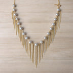 Plume One-of-a-Kind Cultured Grey Pearl & Mixed Chain Fringe Necklace