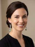 Chrysoprase & Fishbone Chain Drop Earrings