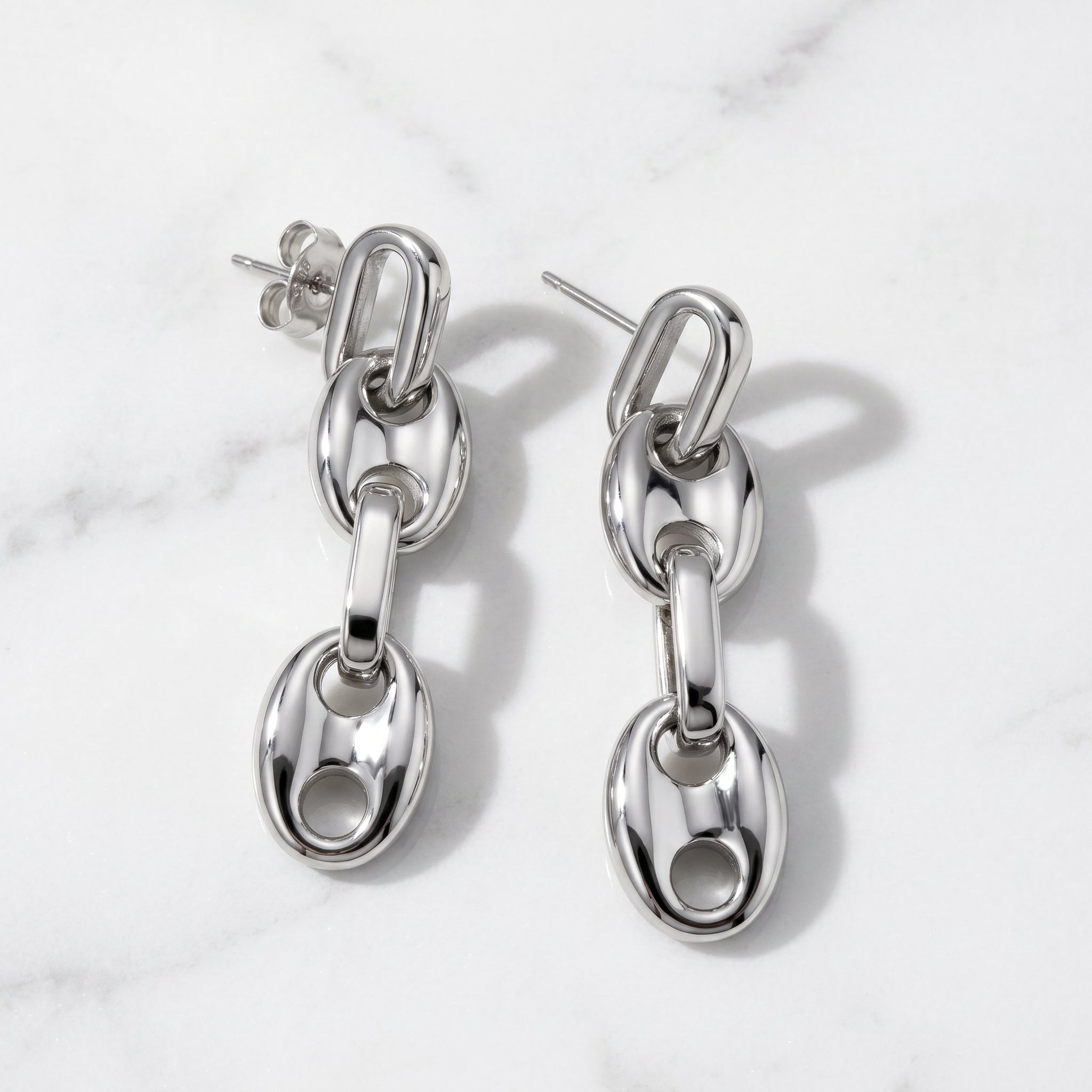 Café Link Drop Earrings