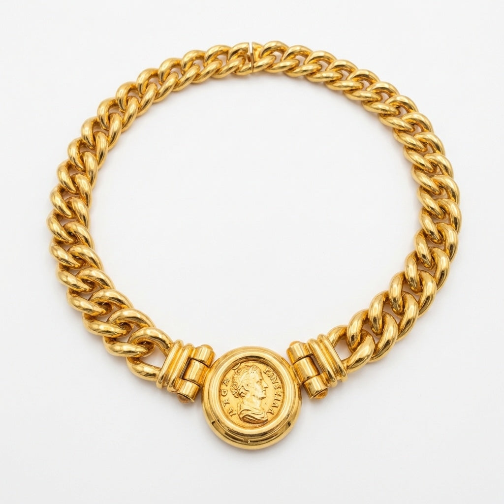 Metropolitan Museum Roman Coin Choker - Vintage Gold