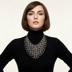 Vintage Chainmail Cascade Statement Necklace