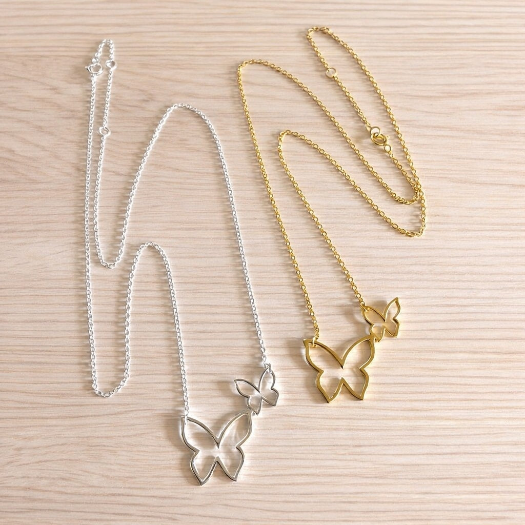 Flutter Double Butterfly Necklace