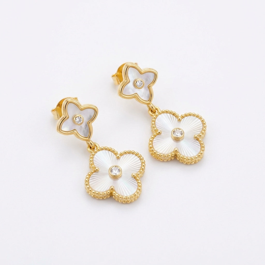 Mother of Pearl Flower Drop Earrings