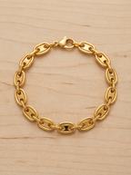 Marina Puffed Mariner Link Bracelet | Stainless Steel & 20K Gold Plated Stainless Steel